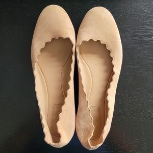 Chloe - Lauren scalloped suede flats size 38/7.5us